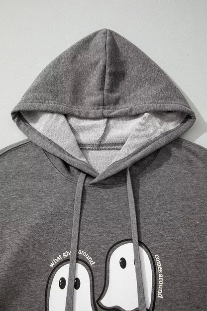 Halloween Ghost Print Mineral Wash Oversize Hoodie – Mayce Halloween Edit