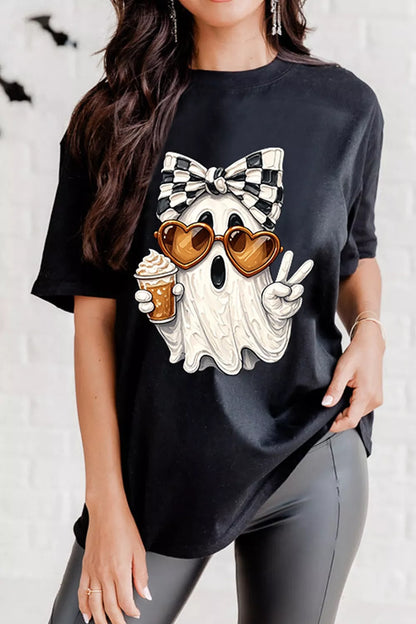 Full Size Halloween Ghost Graphic Short Sleeve T-Shirt Plus Size – Mayce Halloween Edit