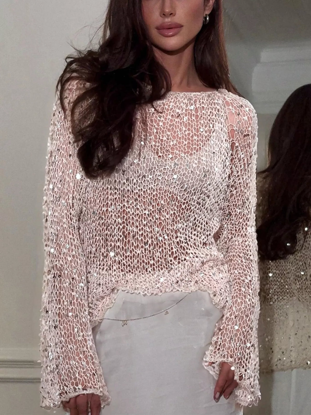 Sequin Long Sleeve Knit Cover Up – Mayce Halloween Edit