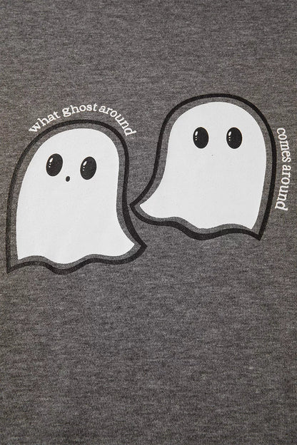 Halloween Ghost Print Mineral Wash Oversize Hoodie – Mayce Halloween Edit