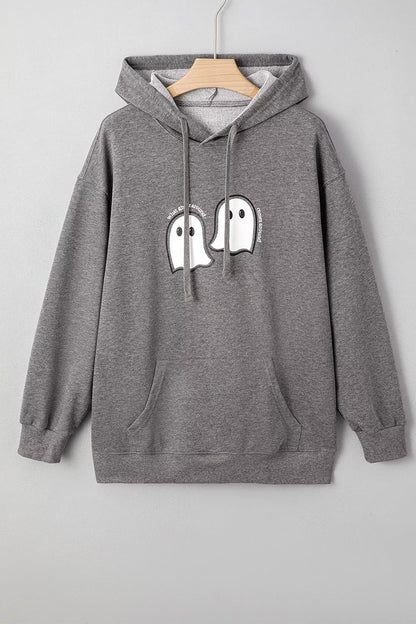 Halloween Ghost Print Mineral Wash Oversize Hoodie – Mayce Halloween Edit