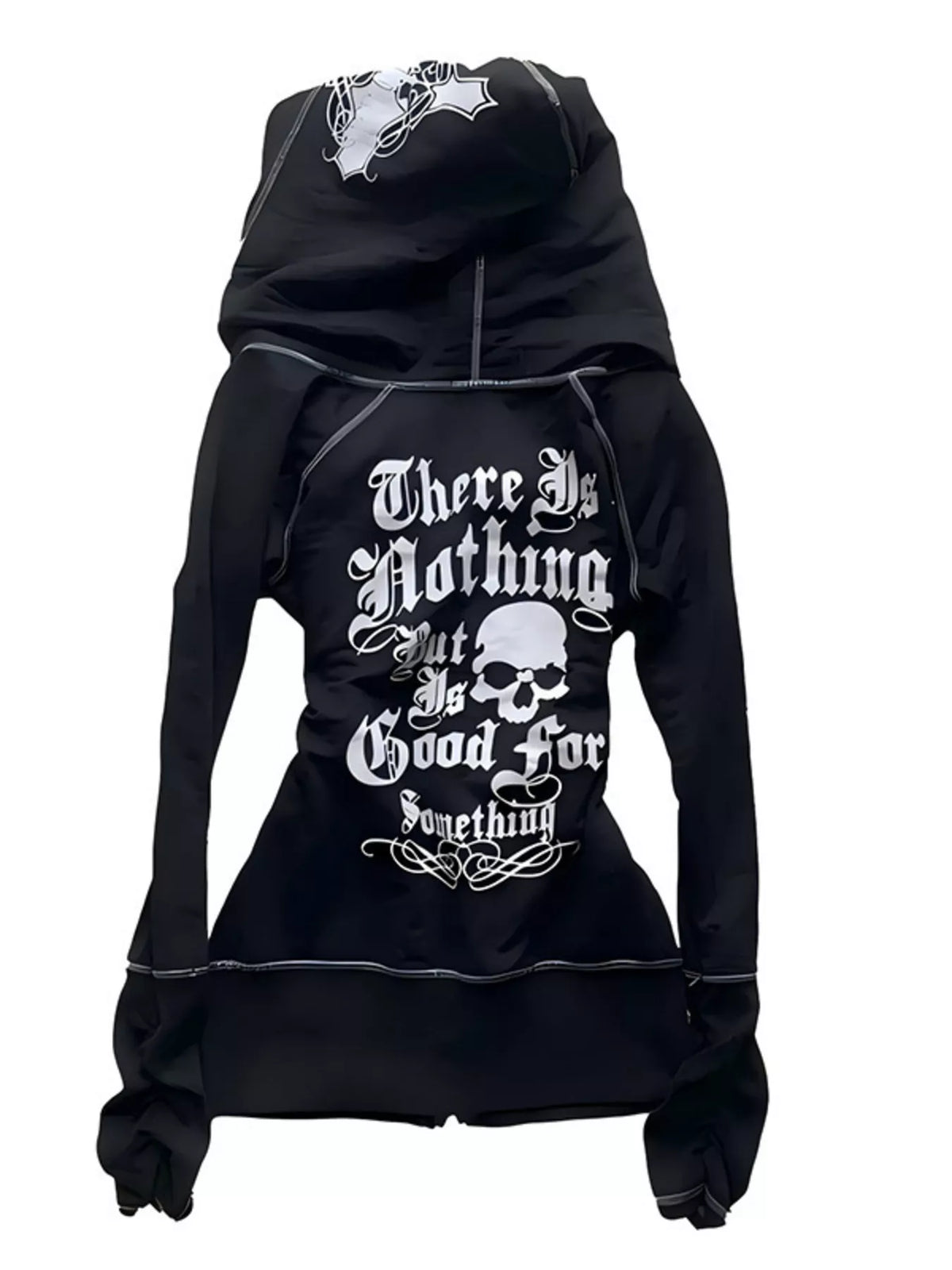Gothic Cross Leopard Lined Zip-Up Hoodie – Mayce Halloween Edit