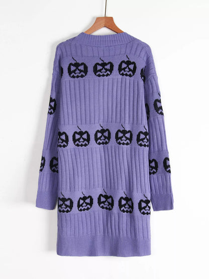 Halloween Pumpkin Open Front Knit Cardigan – Mayce Halloween Edit