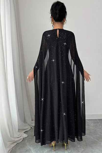 Glitter Cape-Sleeve Maxi Dress – Mayce Halloween Edit