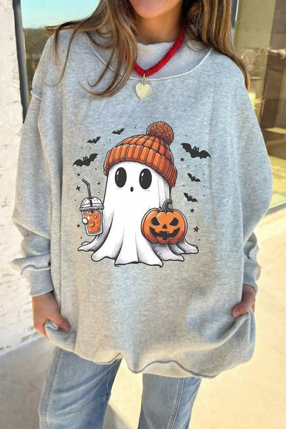 Reversible Halloween Graphic Mock Neck Tunic Sweatshirt – Mayce Halloween Edit