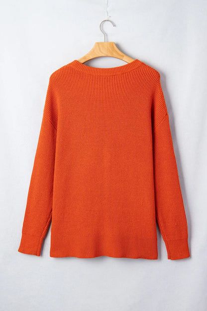 Drop Shoulder Long Sleeve Round Neck Halloween Sweater – Mayce Halloween Edit