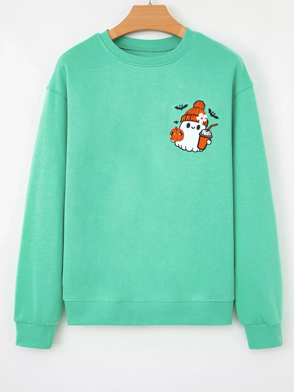 Halloween Ghost Embroidered Casual Sweatshirt – Mayce Halloween Edit