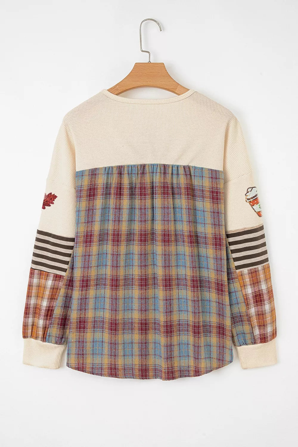 Sequin Autumn Leaf & Coffee Cup Waffle Knit Top – Mayce Halloween Edit